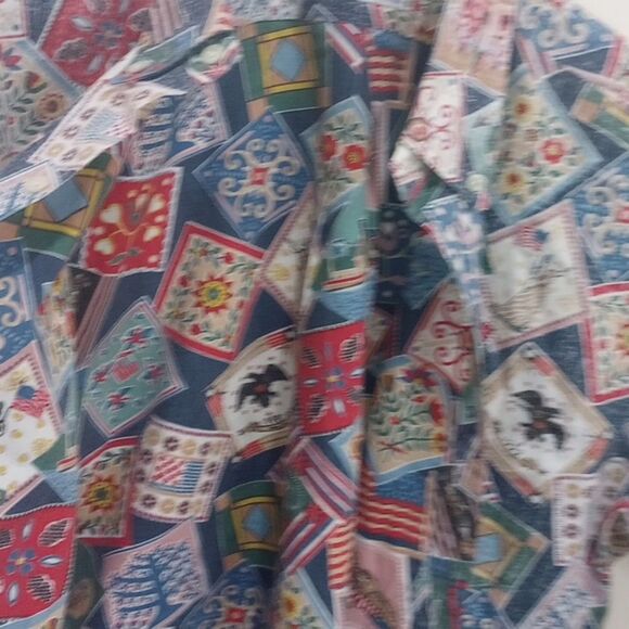 Vintage Reyn Spooner Reverse Print Patriotic 1999 Hawaiian Shirt ~ L - Picture 7 of 8
